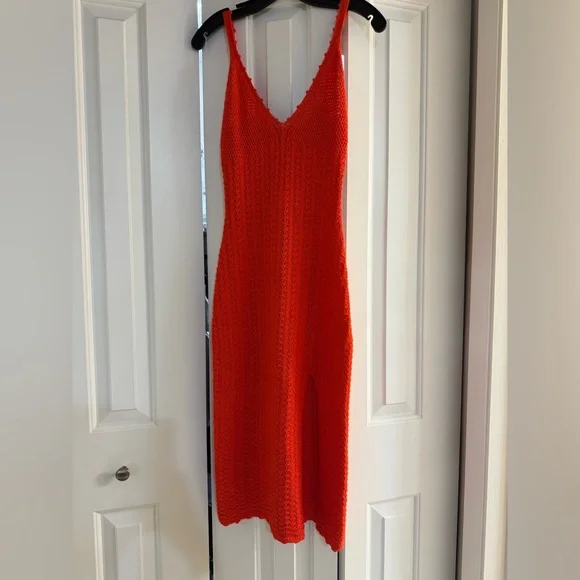 Elegant Red Knit Dress by Aritzia - Picture 1 of 4